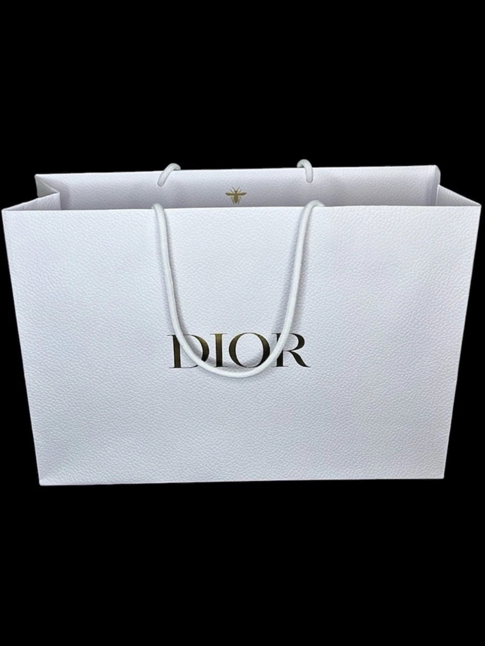 Authentic Dior White Shopping Bag with Bee